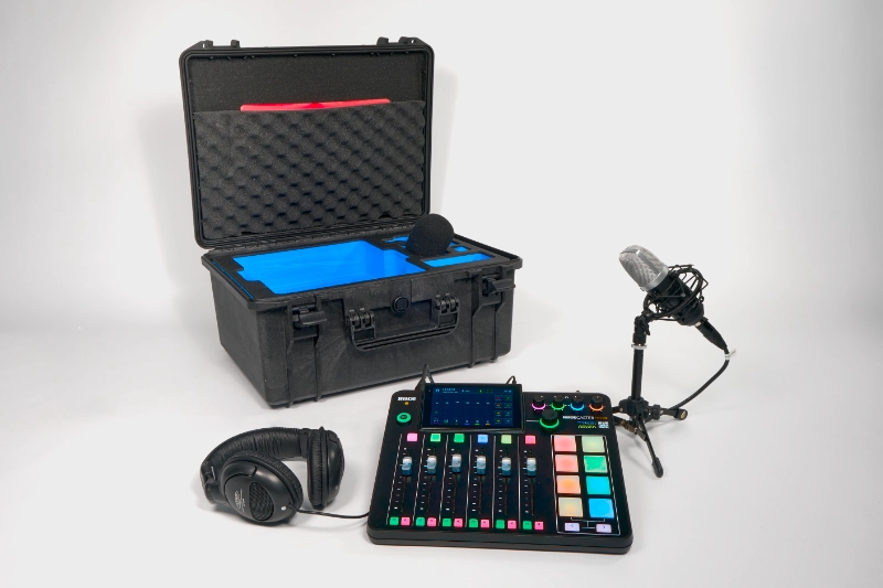 Rodecaster Pro 2 Set mit Koffer, Mikrofon und Kopfhörer